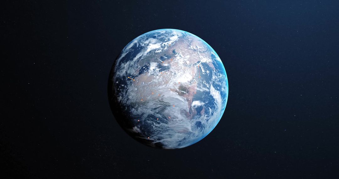 Planet Earth from Space with Digital Connectivity Concept