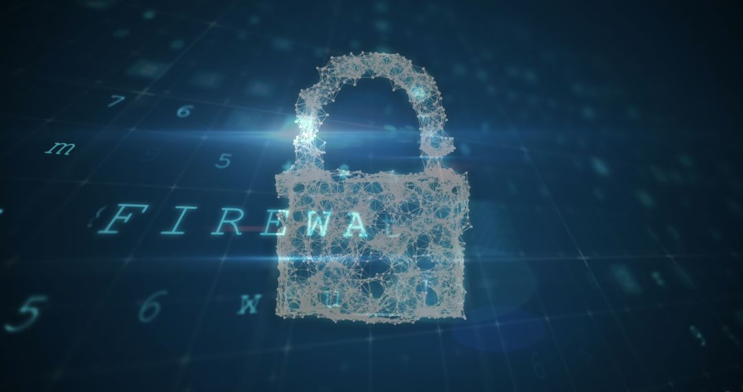 Digital Padlock Representing Firewalls and Cyber Security