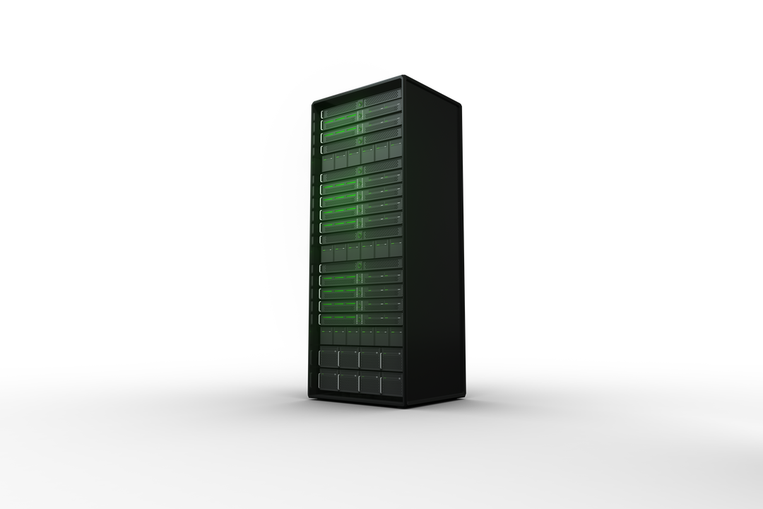 Computer Server Tower With Green Indicator Lights on Transparent Background - Download Free Stock Images Pikwizard.com