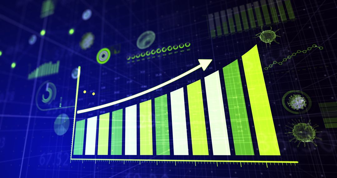 Covid-19 Data Visualization with Growth Chart and Virus Cells