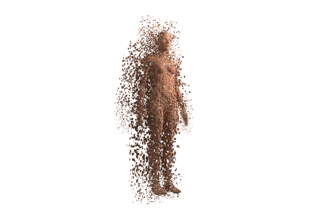 Transparent Composite Brown Pixelated 3D Woman Abstract Art - Download Free Stock Images Pikwizard.com