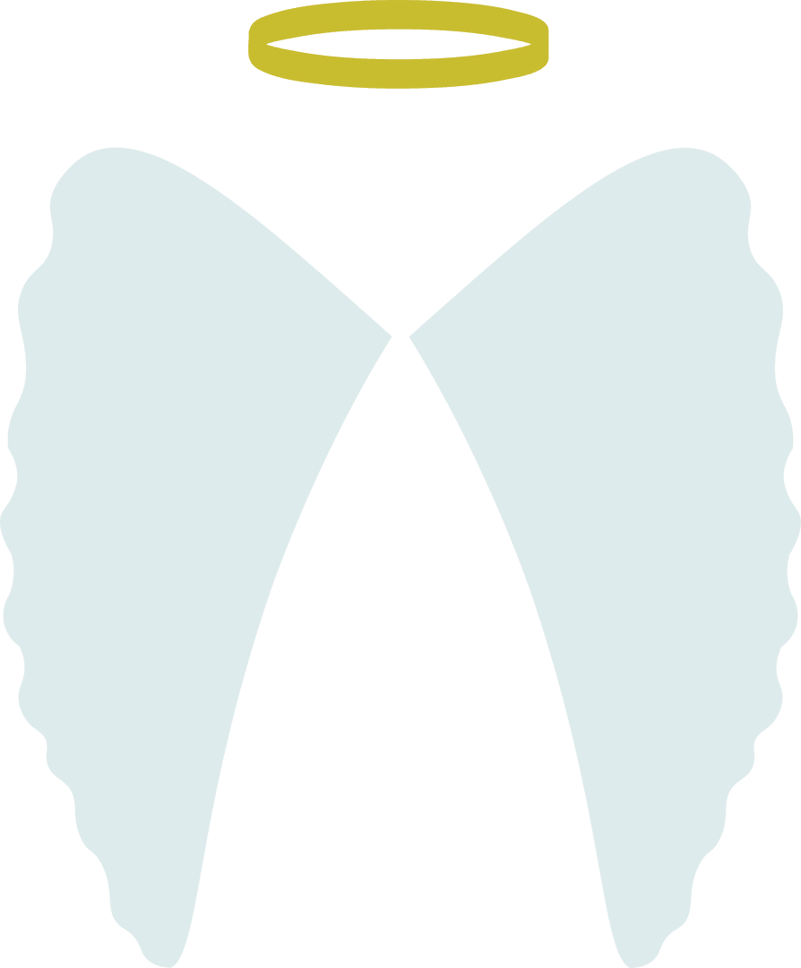 Angel Wings with Halo on Transparent Background Vector Art