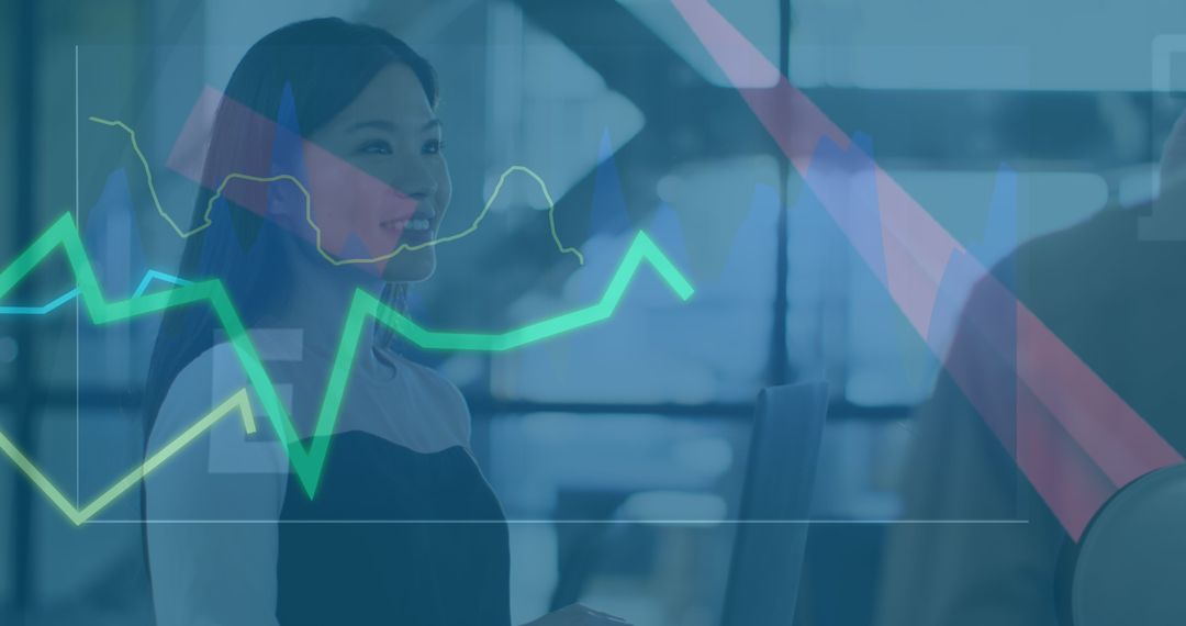 Business Team Discussing Financial Growth Analytics with Digital Interface