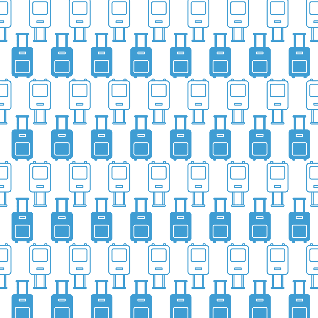Seamless Pattern of Blue Suitcases on Transparent Background