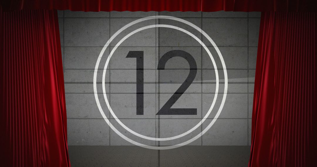 Film Countdown Screen with Red Theater Curtains - Free Images, Stock Photos and Pictures on Pikwizard.com