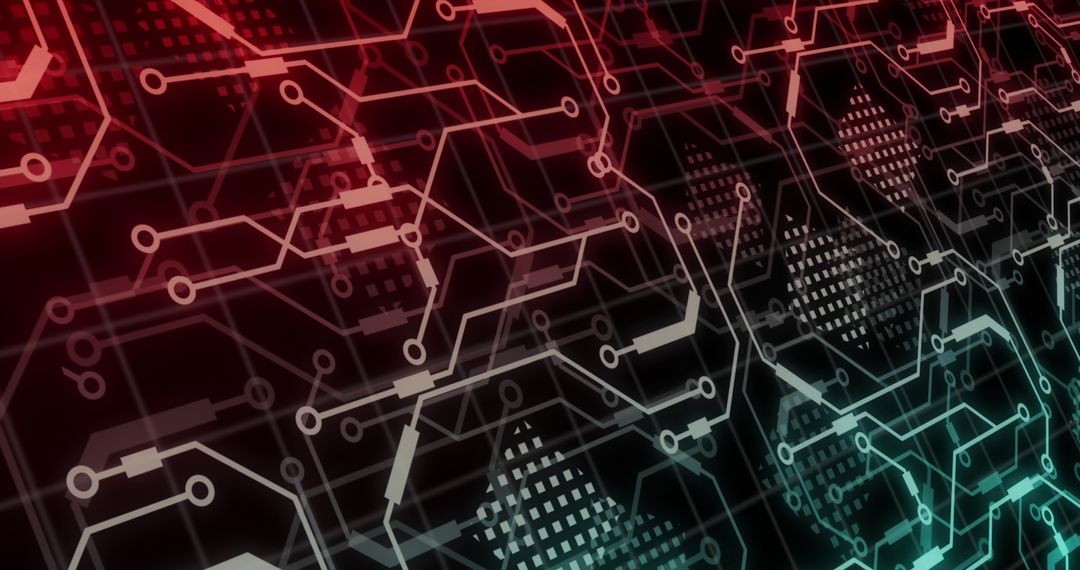 Abstract Digital Circuit Network on Dark Background