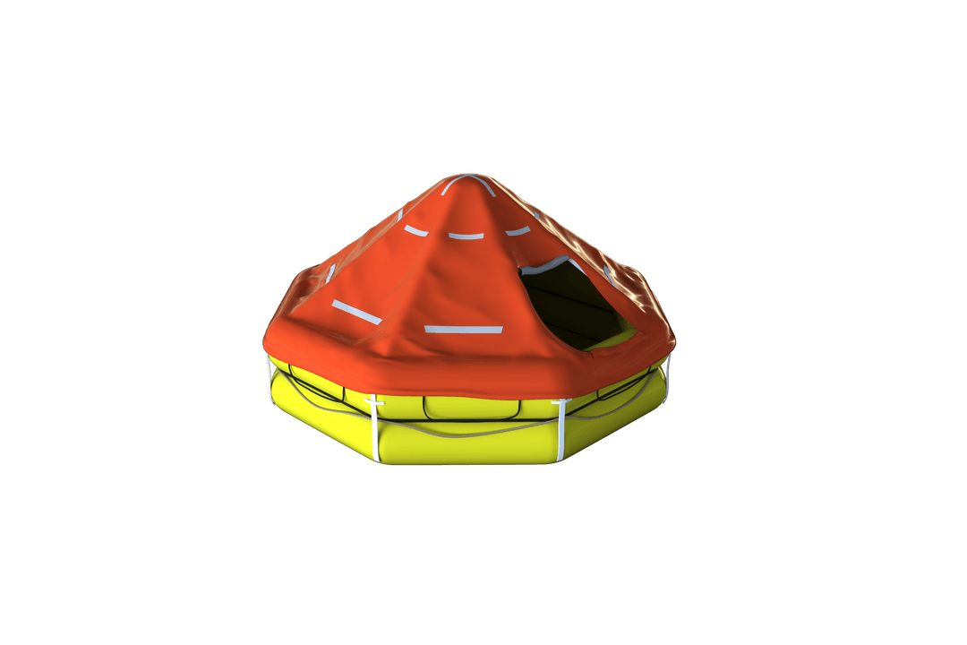 Transparent Inflatable Tent with Orange Top and Yellow Base