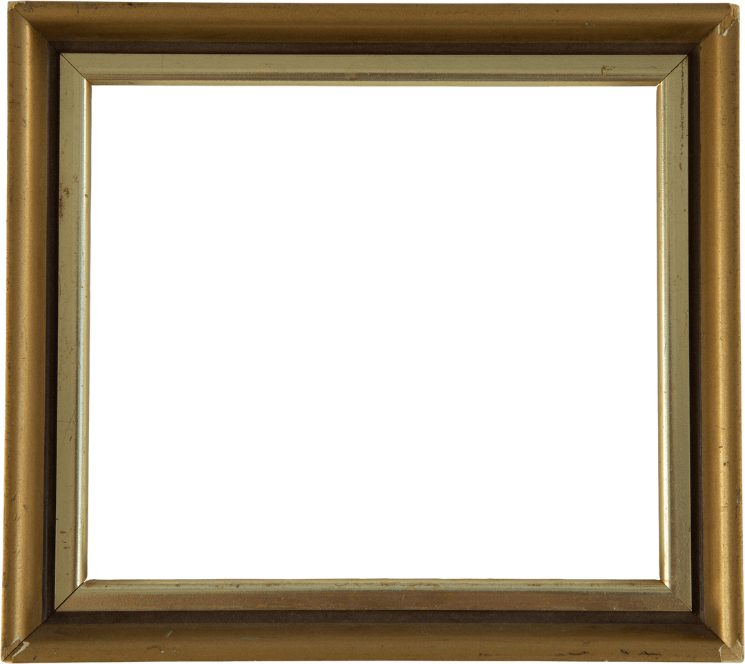 Rustic Wooden Frame with Transparent Interior on Isolated Background