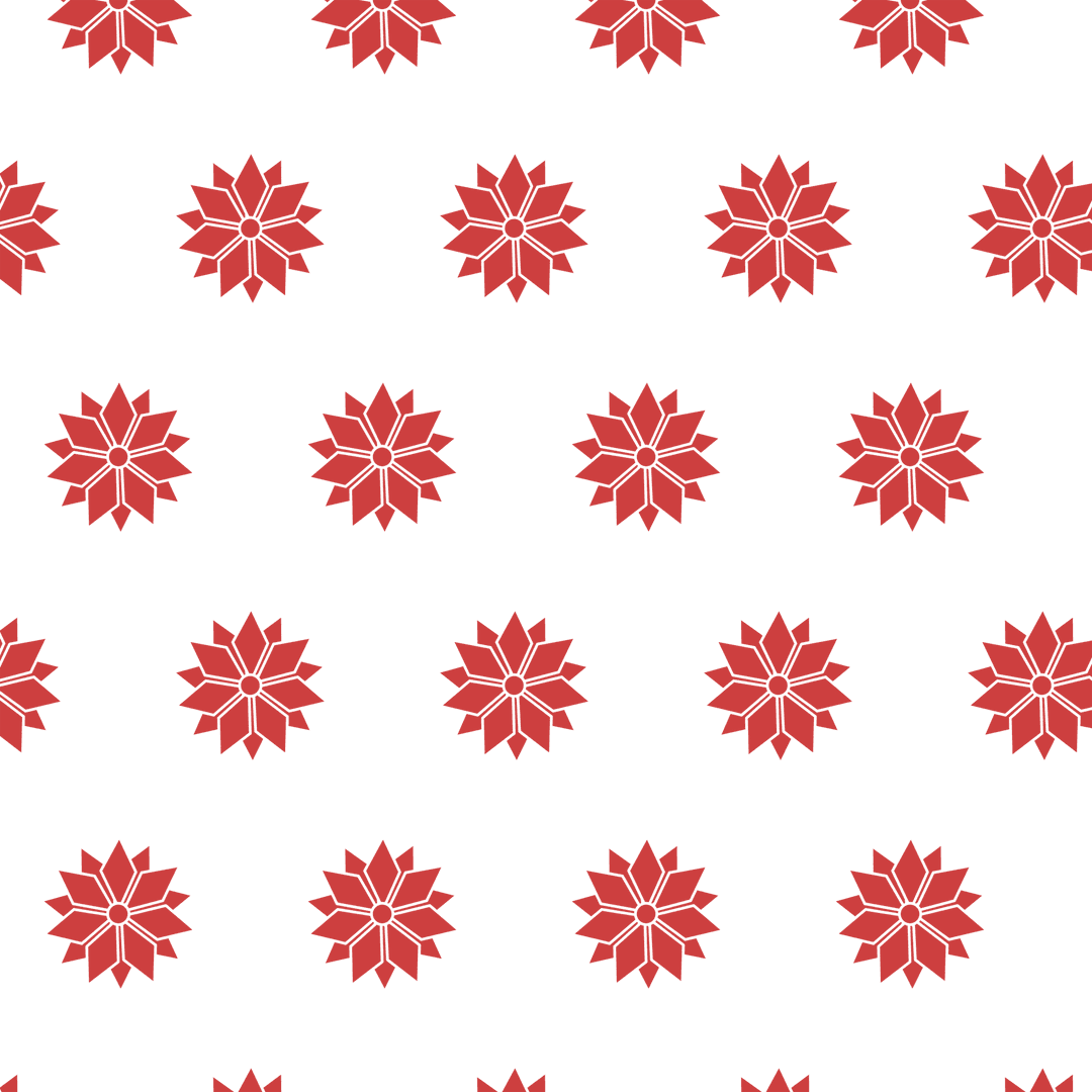 Red Flower Pattern on Transparent Background Vector Design