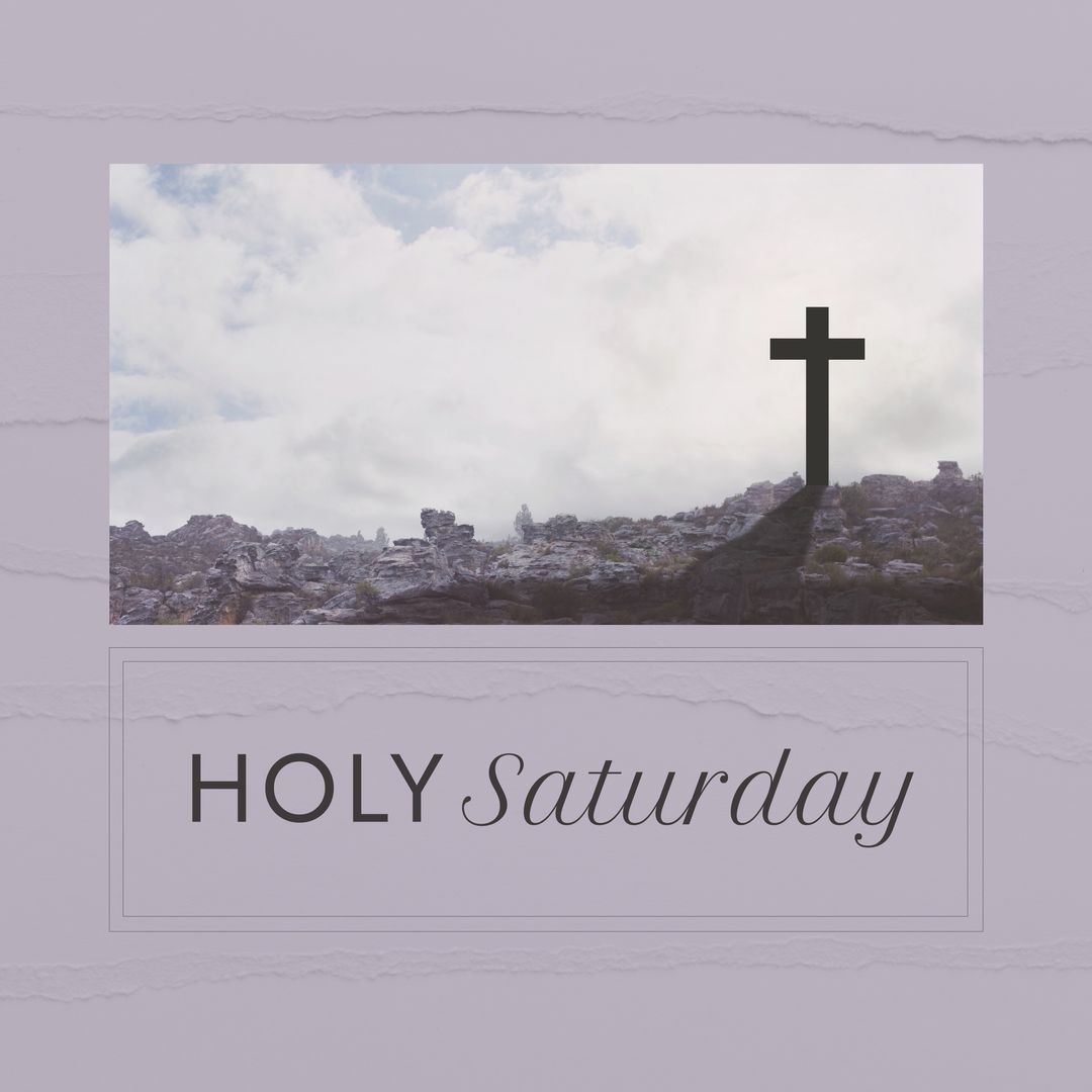 Composition of holy saturday text and christian cross - Download Free Stock Templates Pikwizard.com