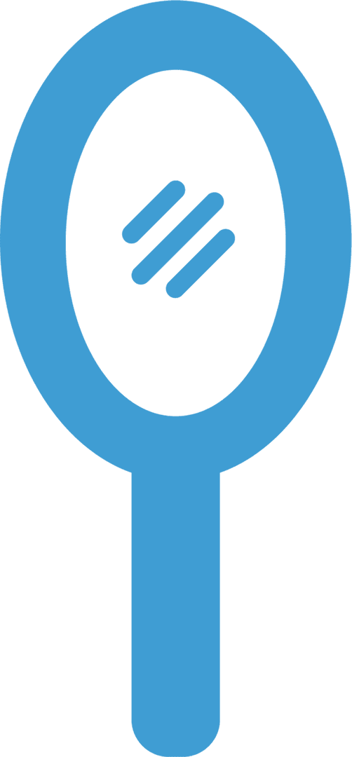 Blue Mirror Icon on Transparent Background for Digital Use