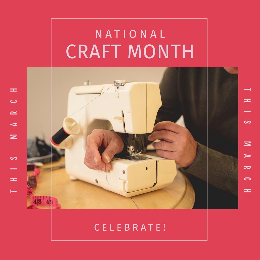 Sewing Machine Crafting for National Craft Month Celebration