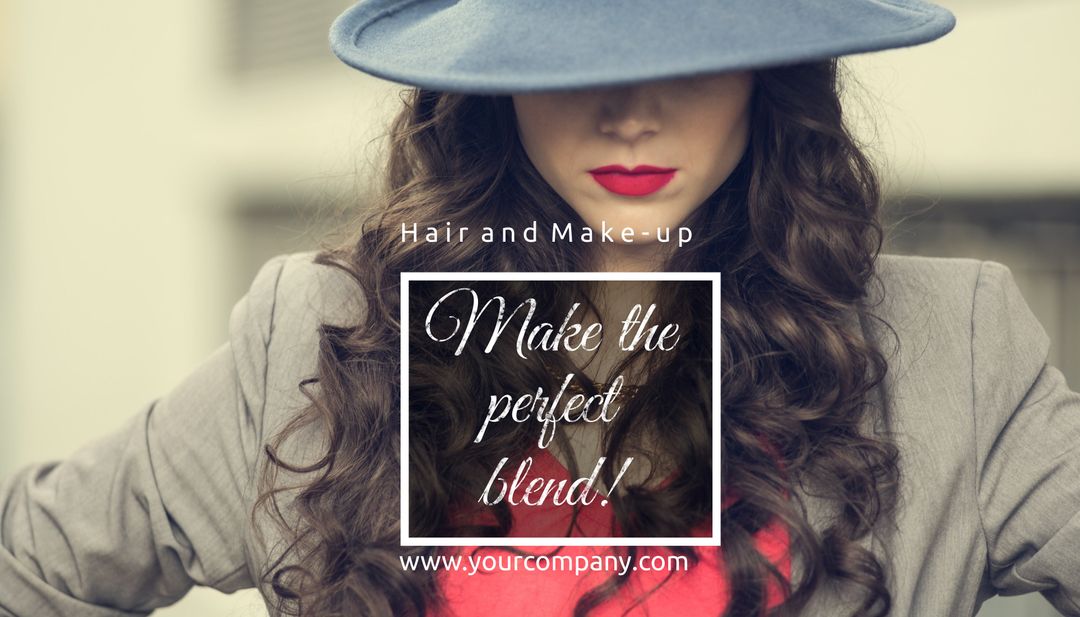 Elegant Woman with Stylish Hat and Red Lipstick