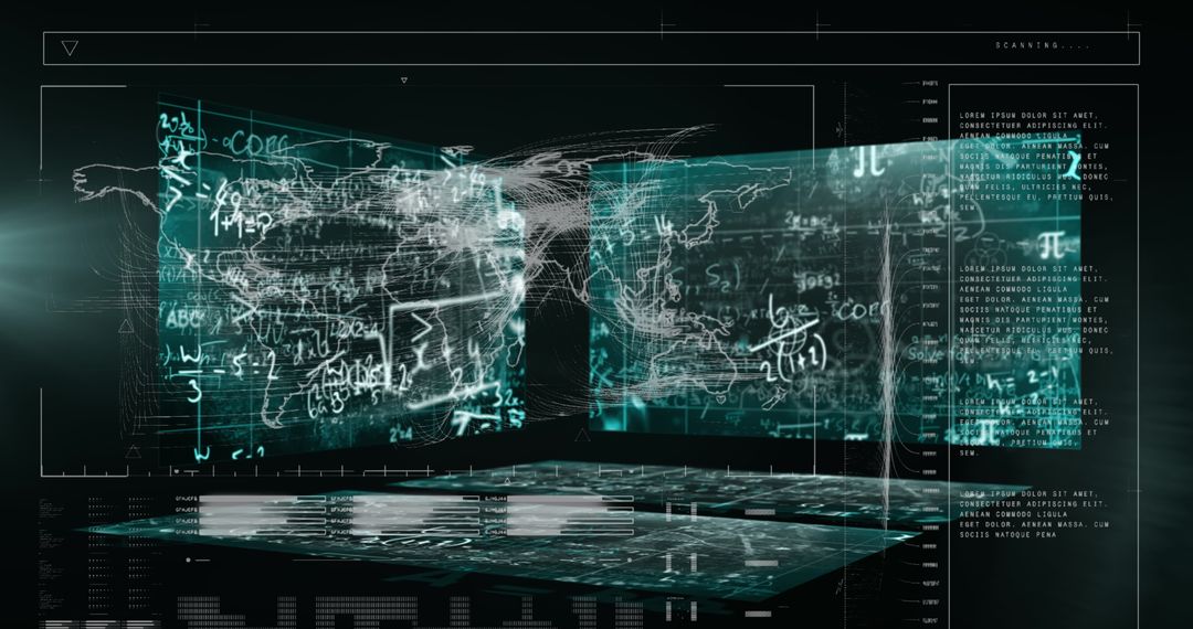 Futuristic Interface with Programming and Mathematical Data