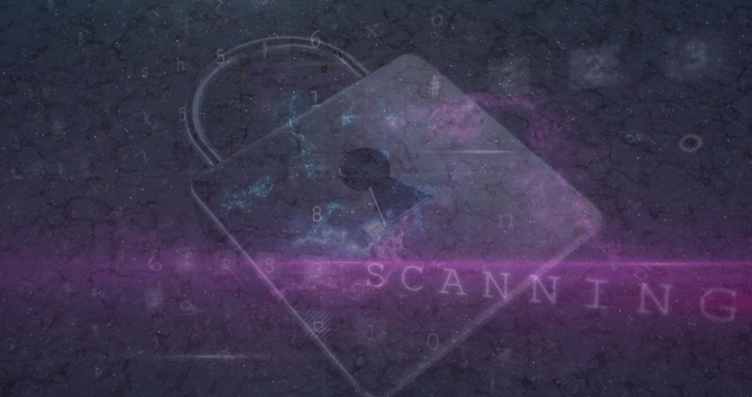 Futuristic Cybersecurity Interface with Digital Padlock and Binary Code