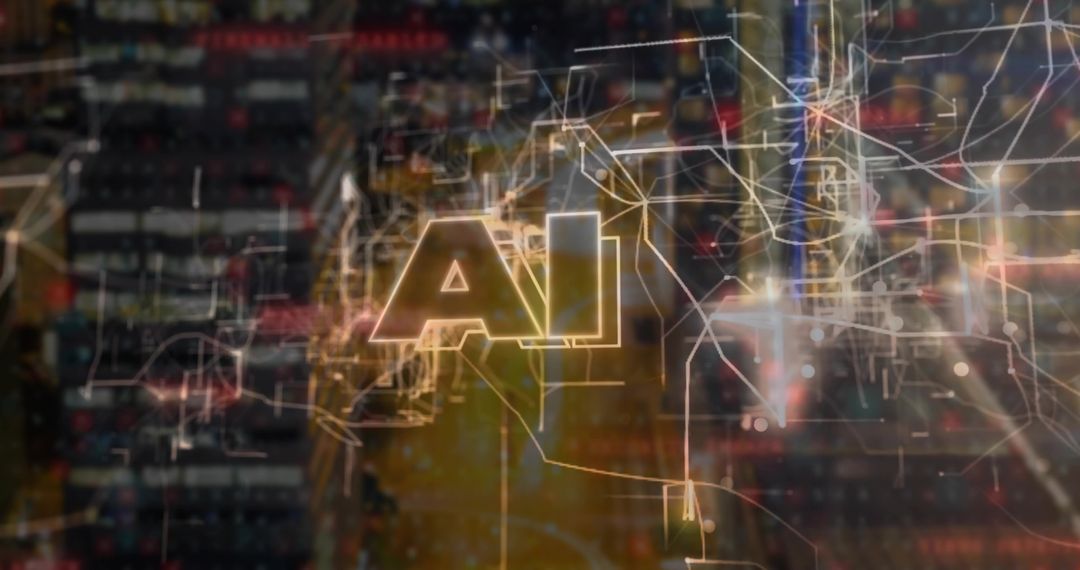 Futuristic AI Concept in Digital Data Center