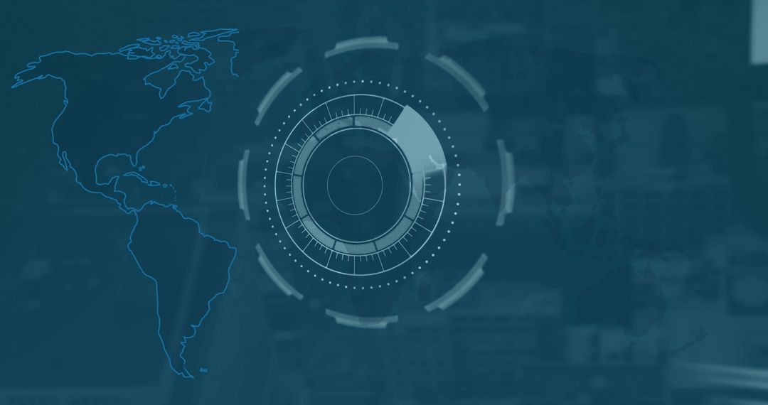 Digital interface with data processing over world map