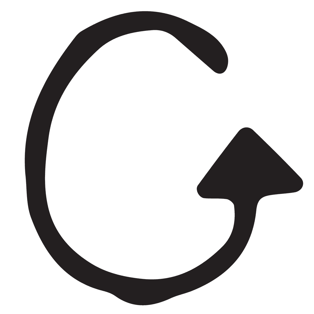 Black Arrow in Circular Shape on Transparent Background