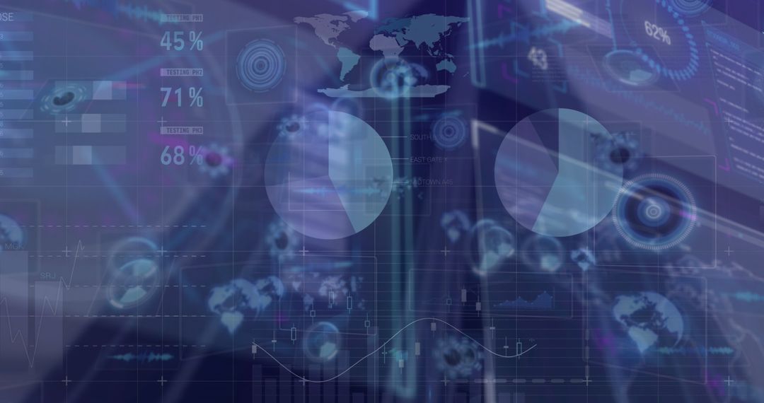 Futuristic Data Interface with Digital Analytics Elements