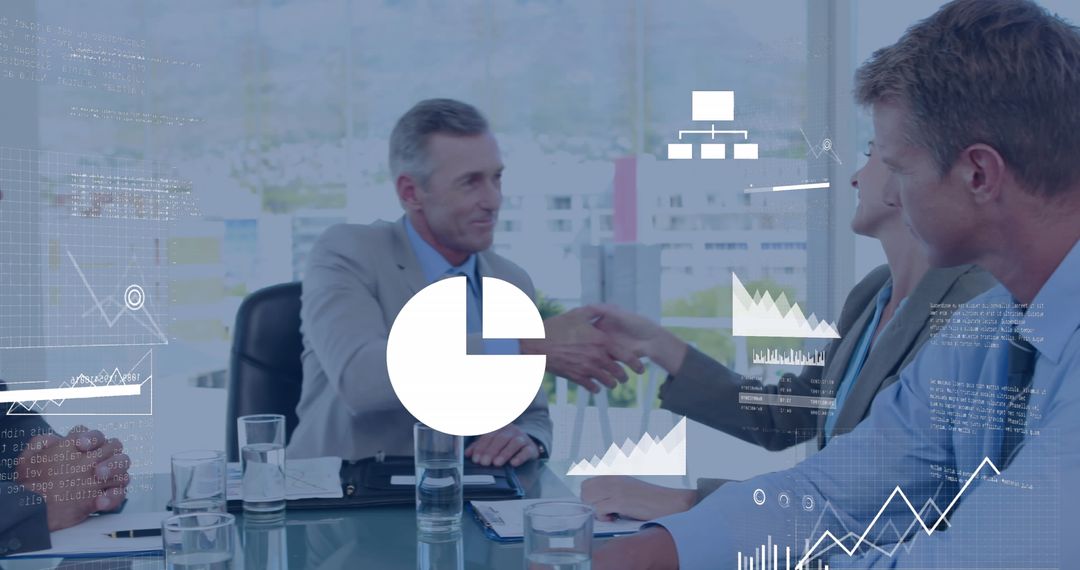 Business Deal Concept with Digital Data Overlays