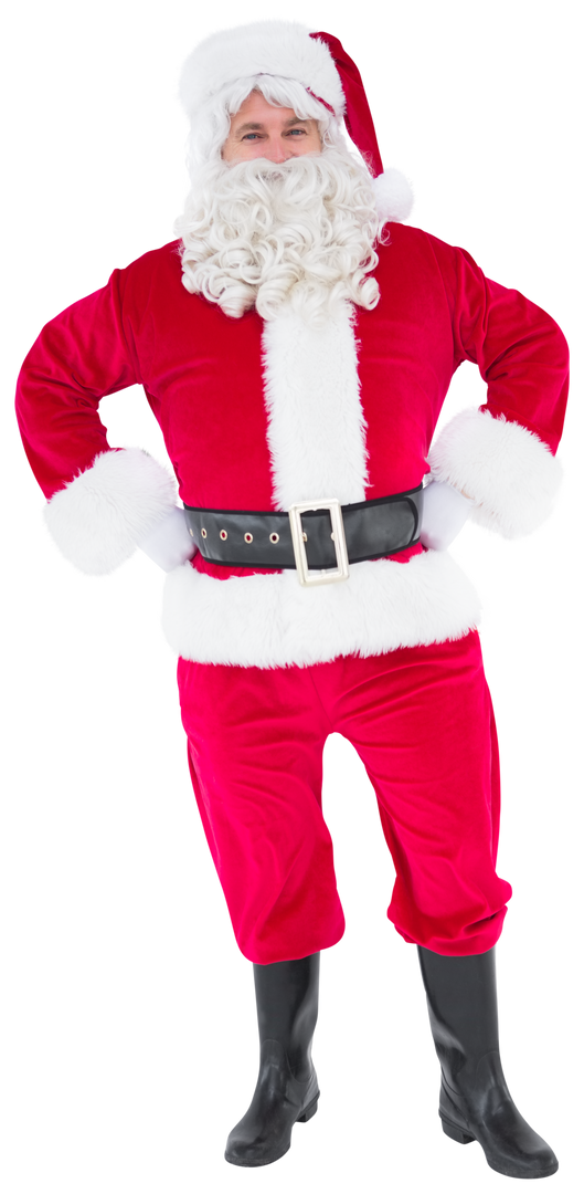 Transparent Santa Claus Posing with Hands on Hips - Download Free Stock Images Pikwizard.com