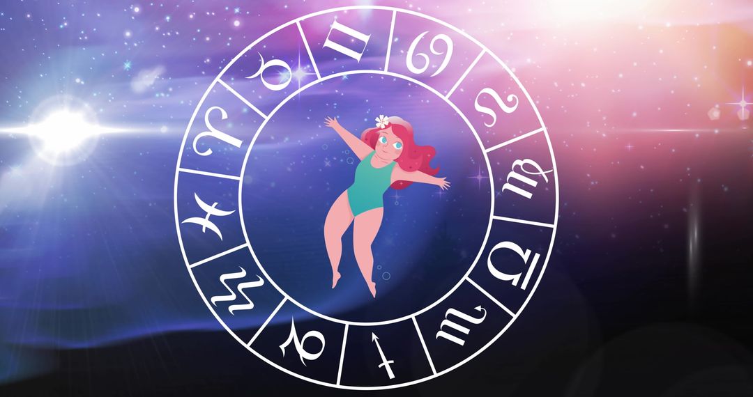 Colorful Zodiac Wheel with Astrology Symbol - Free Images, Stock Photos and Pictures on Pikwizard.com