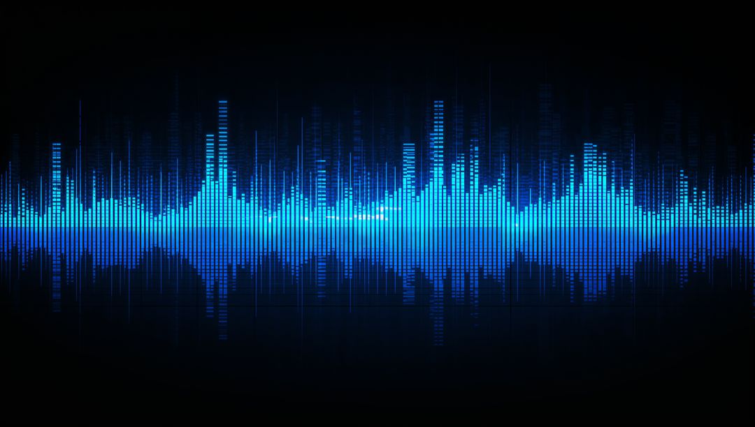 Digital Audiovisual Equalizer Waves on Dark Background