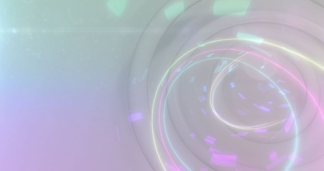 Abstract Digital Tunnel with White Circles and Pastel Hues