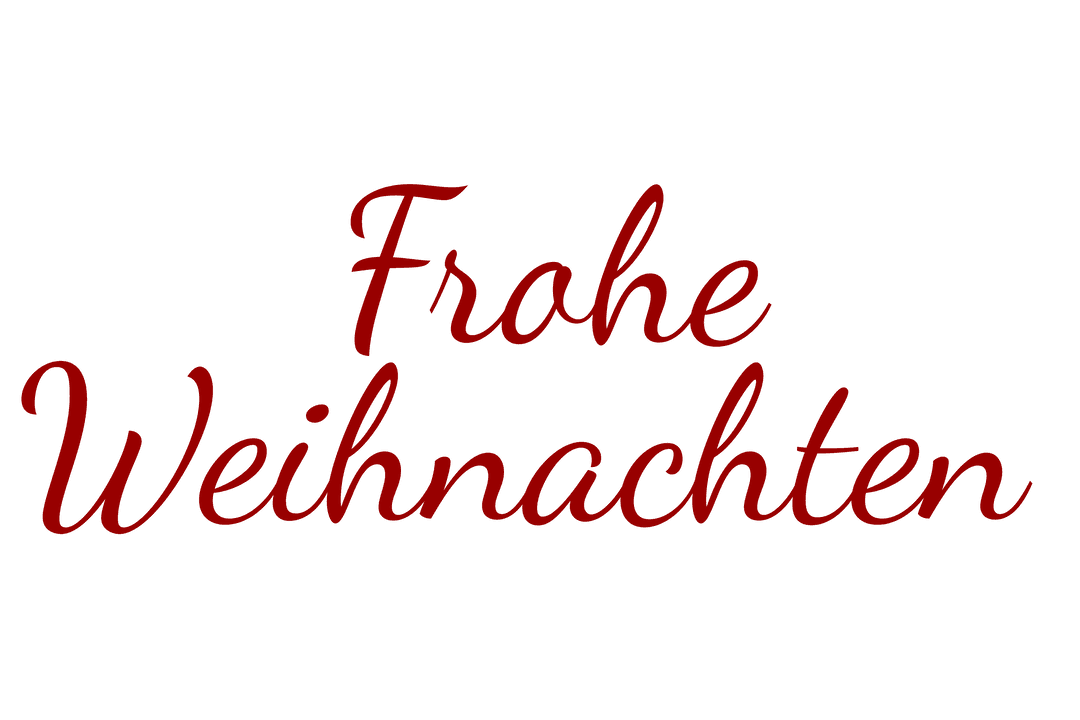 Frohe Weihnachten Christmas Text on Transparent Background