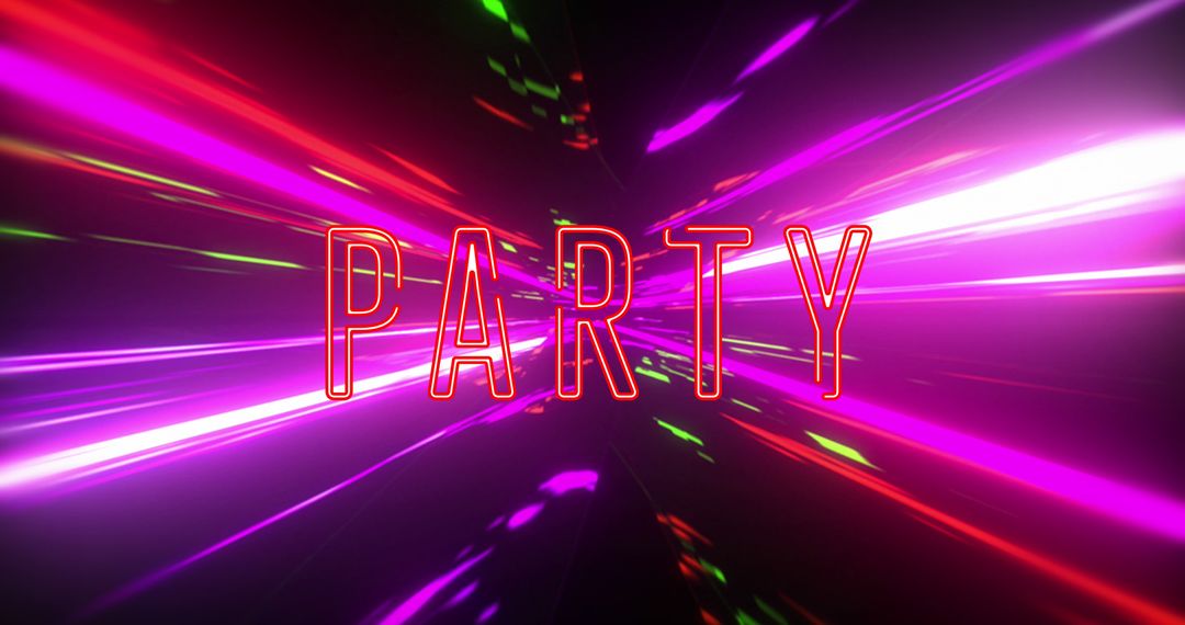 Vibrant Party Neon Lights Text Art