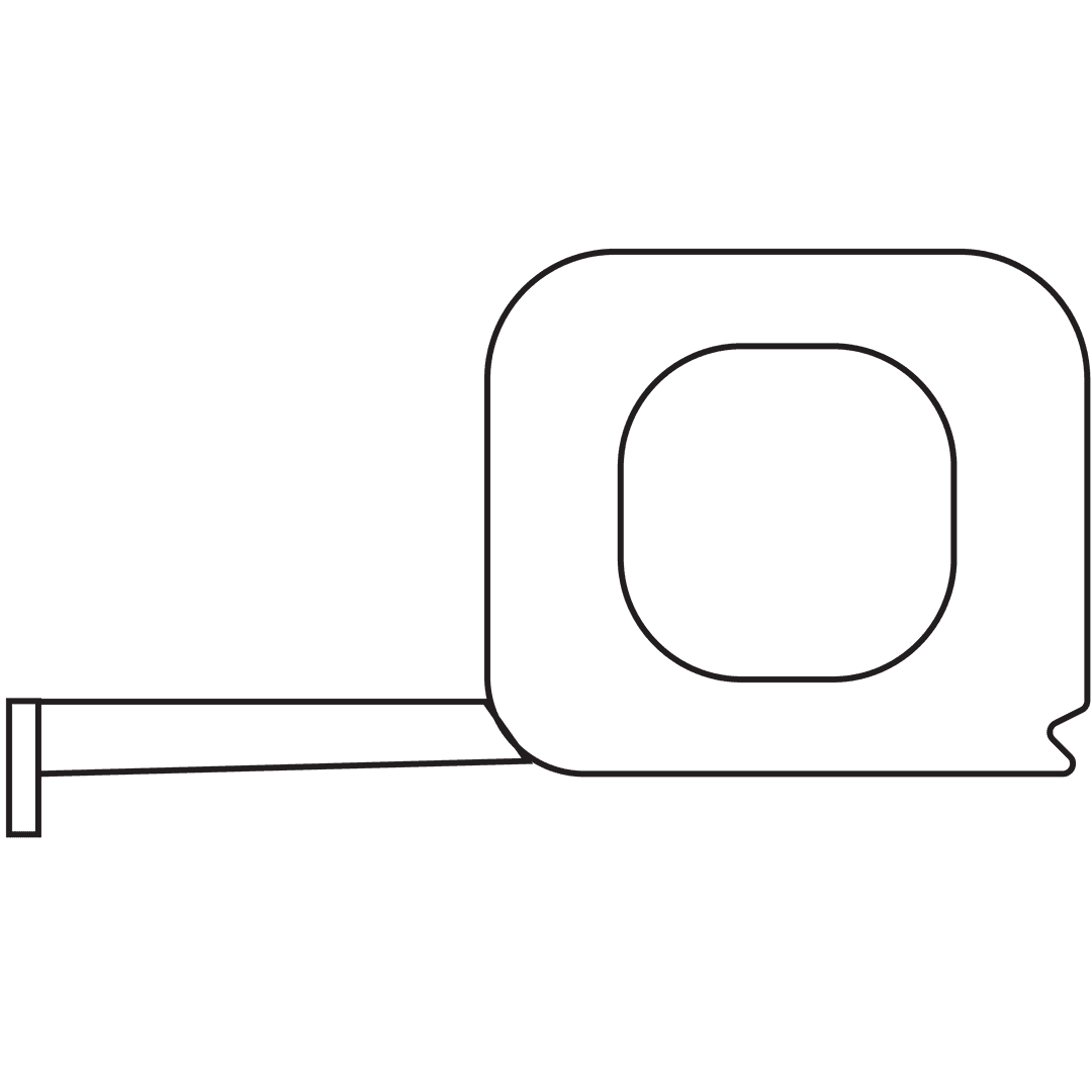 Transparent Outline of Measuring Tape Illustration on White Background