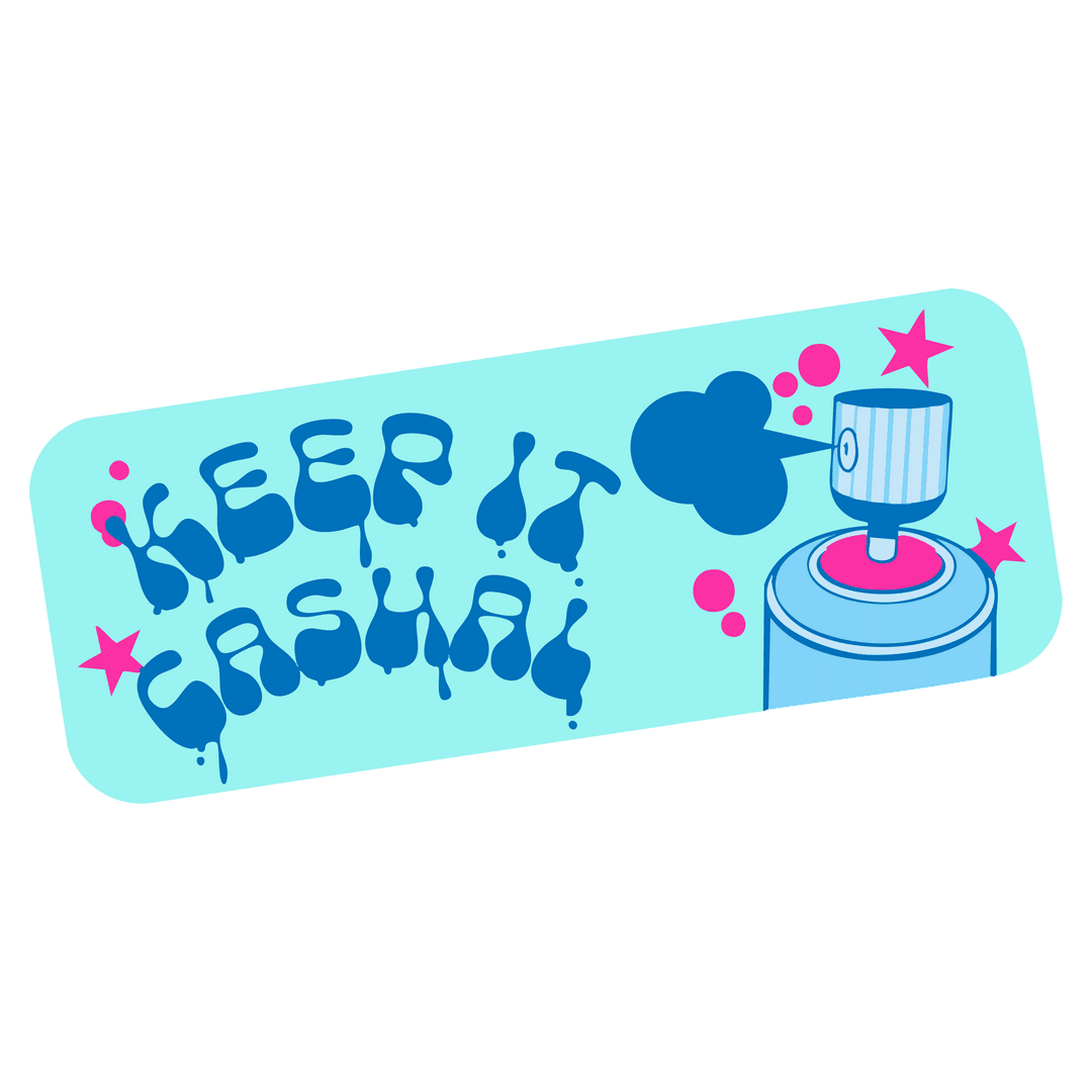 Vibrant Dripping Graffiti Keep it Casual Spray Can Transparent