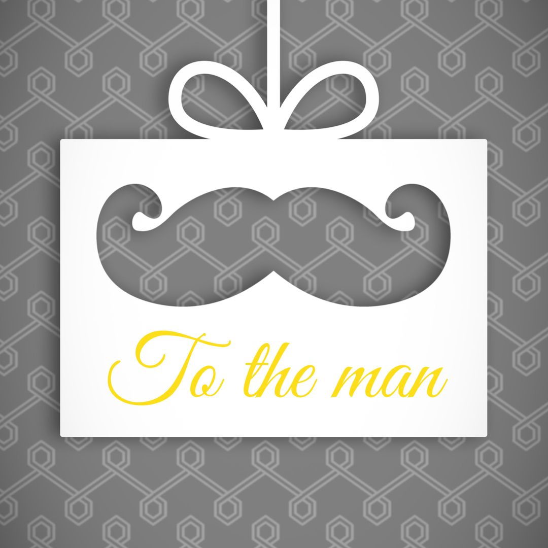 Masculine Mustache Design for Father's Day Greetings