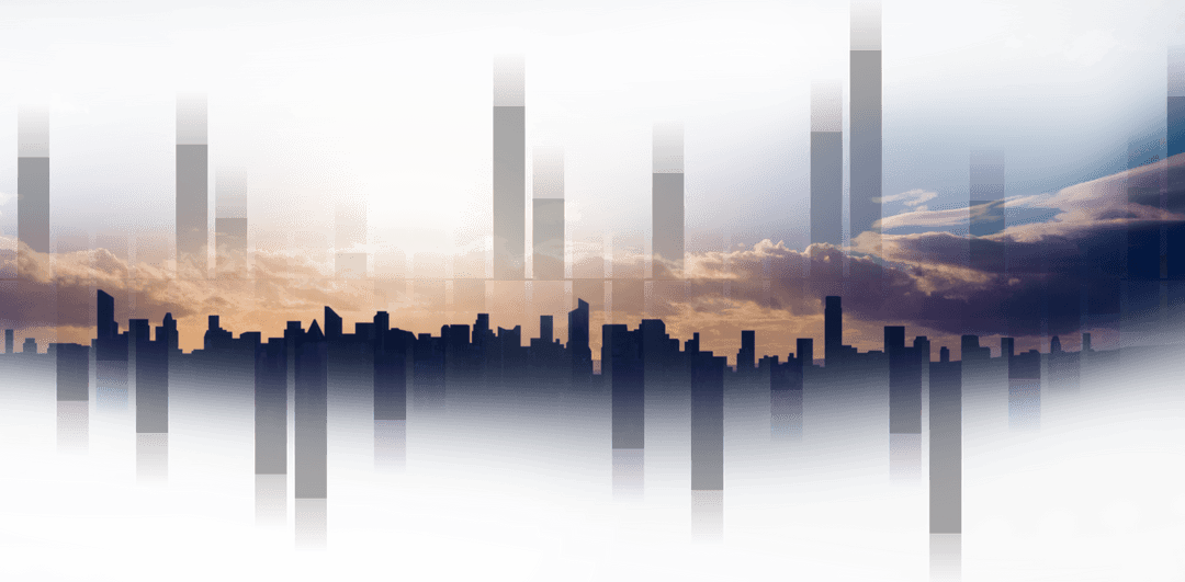 Transparent Urban Mirage Cityscape Illustration with Skyscrapers