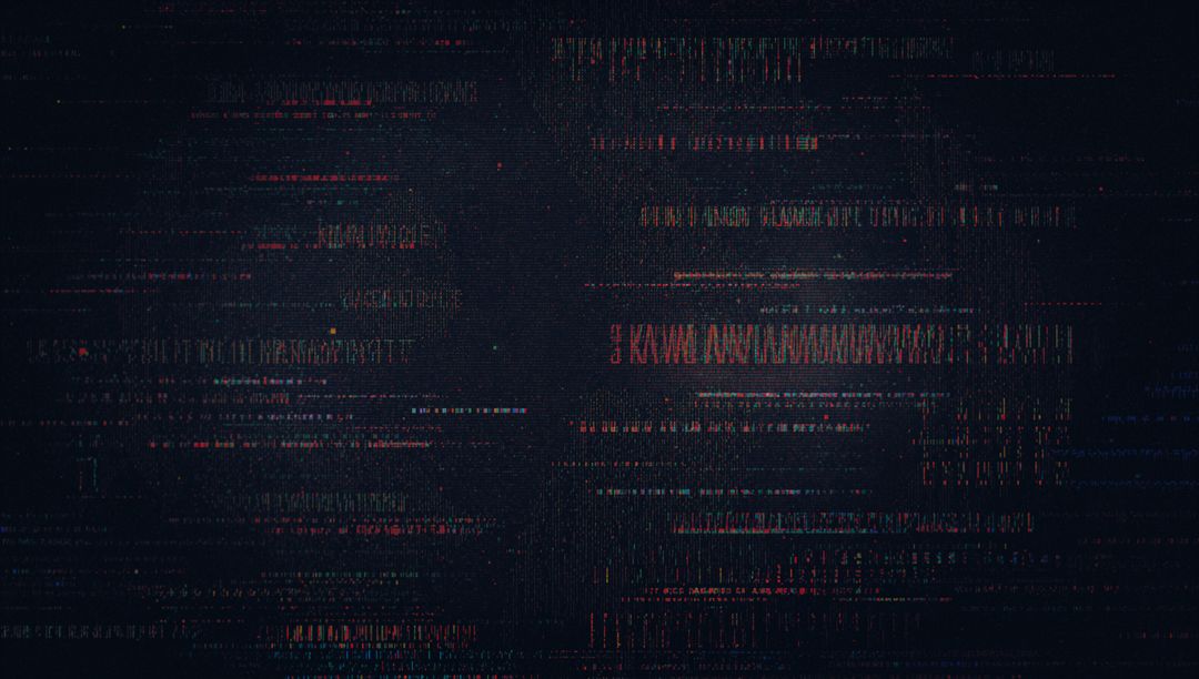 Futuristic Digital Interface with Glitching Code