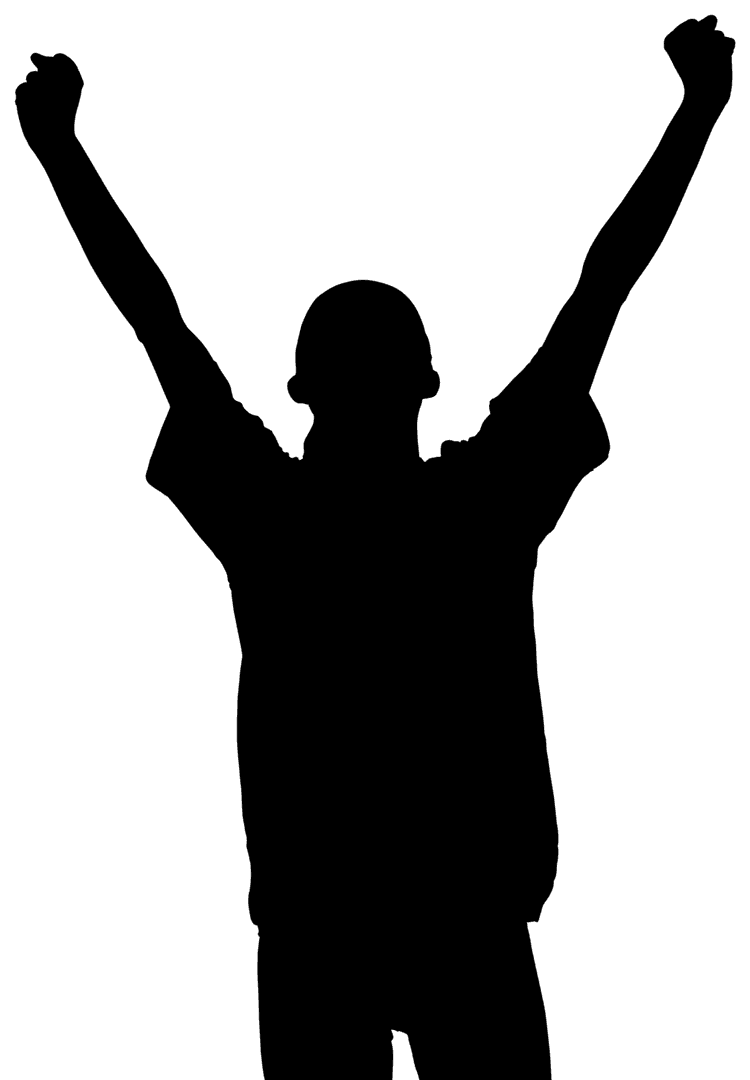 Transparent Silhouette of Man Standing on White