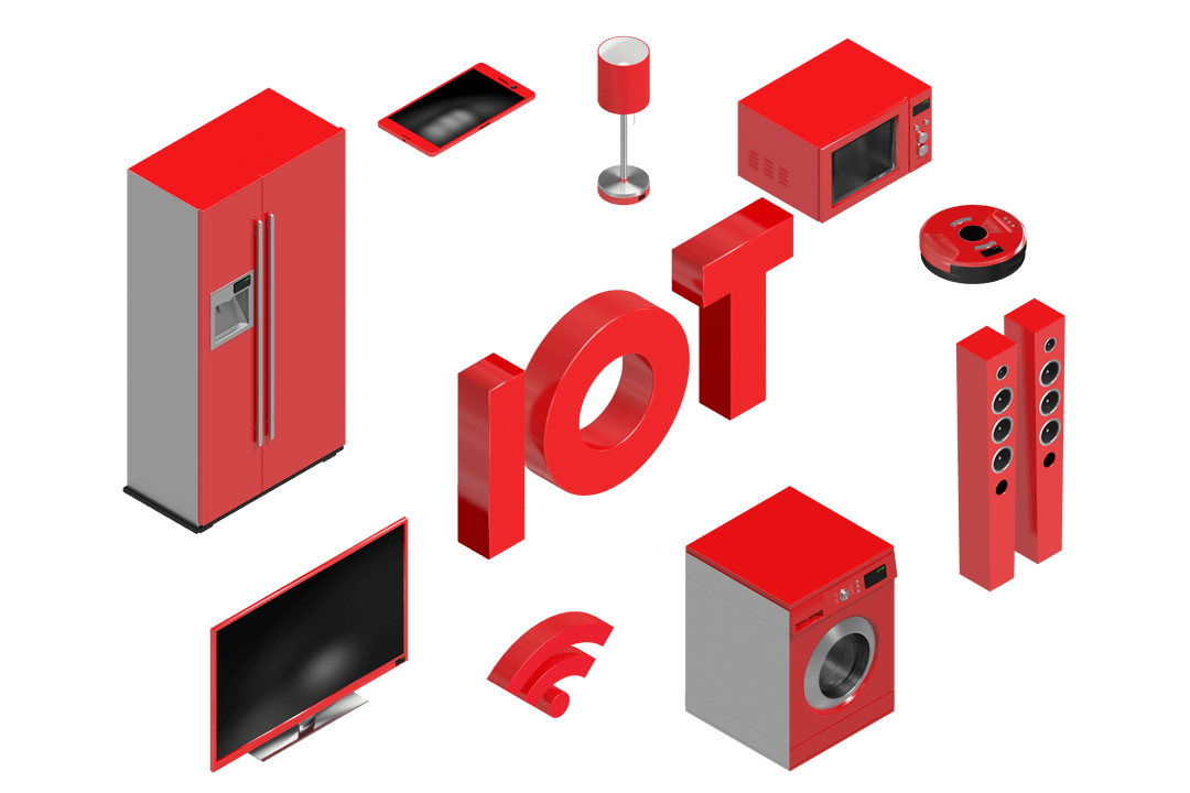 Transparent IoT Concept with Electronic Devices Digital Illustration