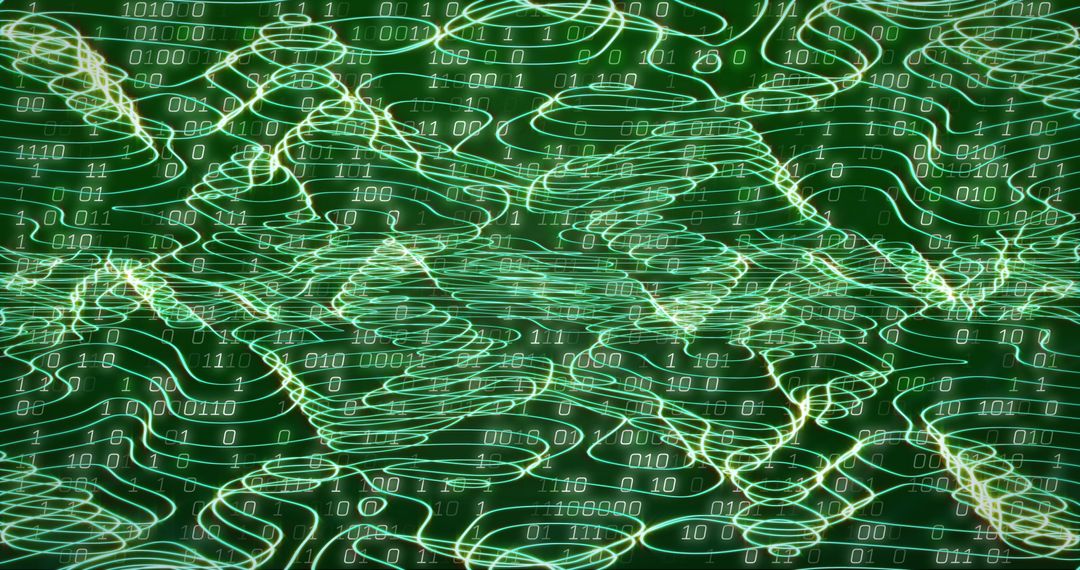 Abstract Digital Network with Binary Code Art