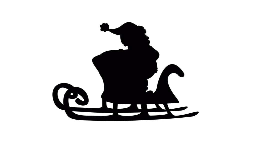 Santa Silhouette on Sleigh Celebrating Christmas Traditions - Free Images, Stock Photos and Pictures on Pikwizard.com