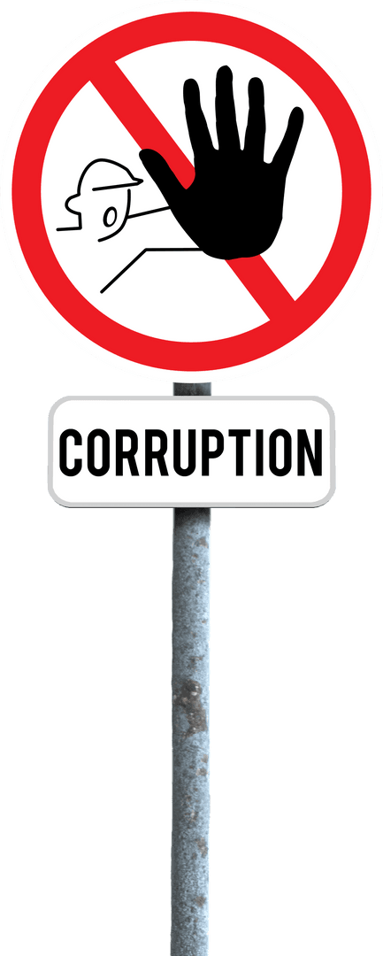 Corruption Prohibited Sign Isolated on Transparent Background