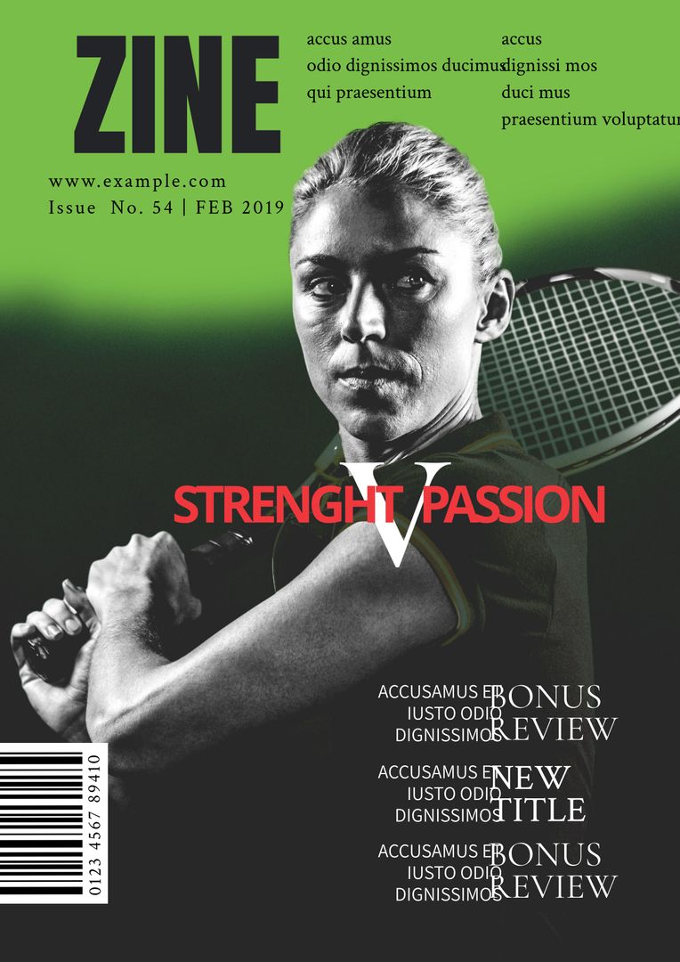 Focused Tennis Player Exuding Strength on Sports Magazine Cover - Download Free Stock Templates Pikwizard.com