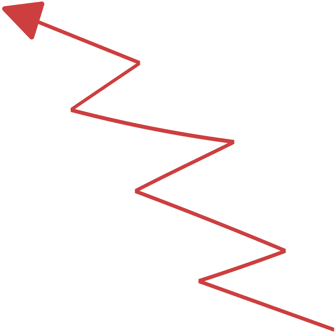 Red Statistic Arrow on Transparent Background: Direction Concept