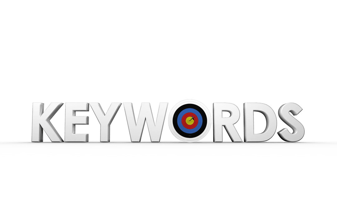 Transparent Text Art with Target Symbol in Keywords Display