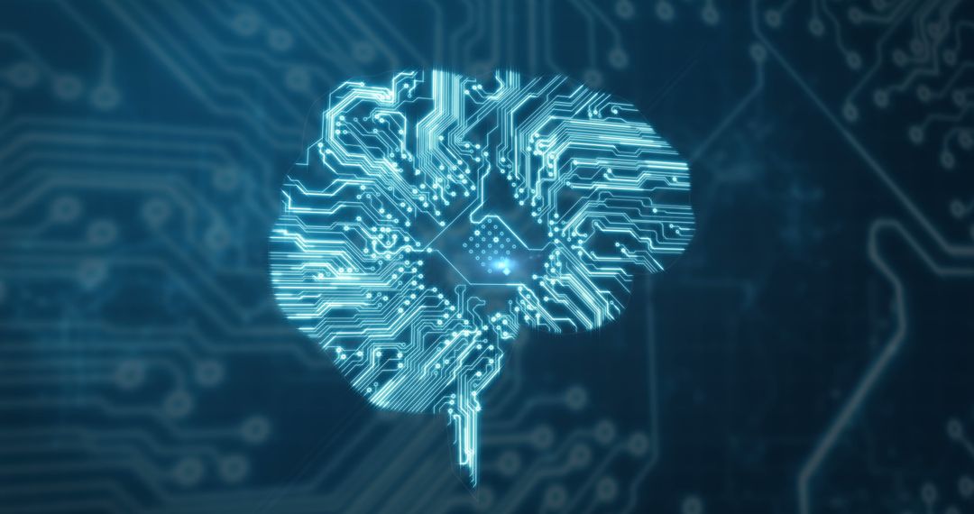 Digital Brain Circuit Technology Illustration