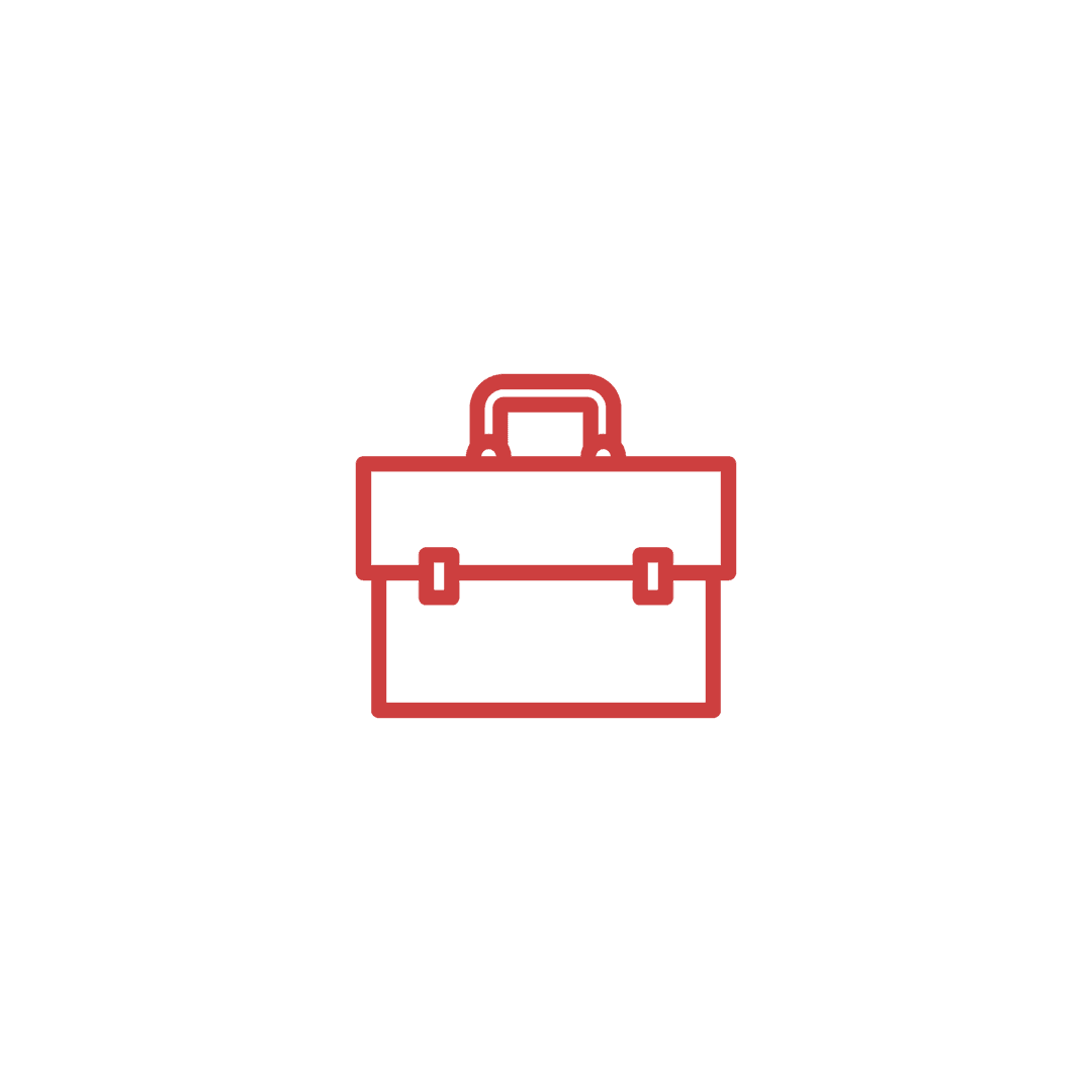 Red Business Briefcase on Transparent Background