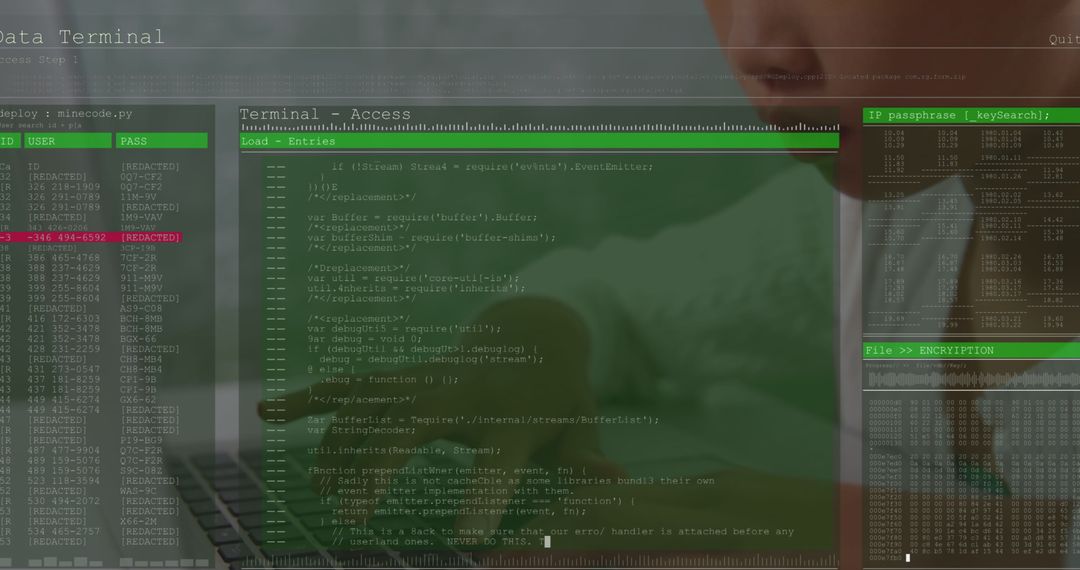 Data Concept with Young Woman Using Laptop for Business