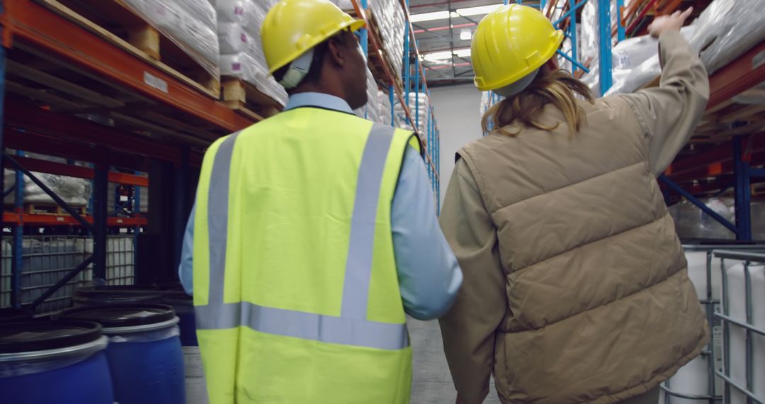 Warehouse Workers Collaborating and Inspecting Inventory - Free Images, Stock Photos and Pictures on Pikwizard.com