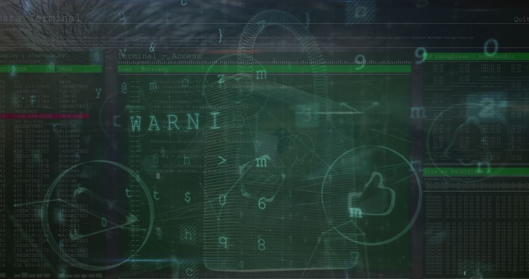 Digital Security Concept With Virtual Elements and Coding Interface - Free Images, Stock Photos and Pictures on Pikwizard.com