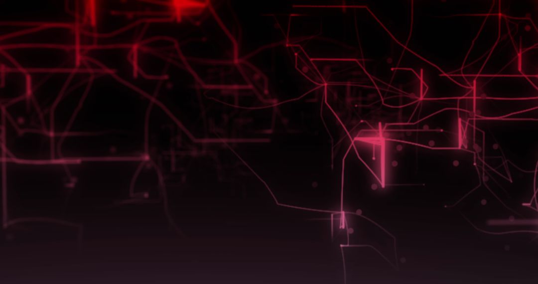 Abstract Lines with Red Glows on Black Background