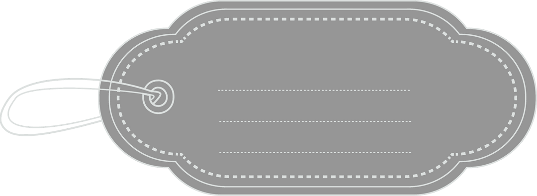 Gray gift label illustration on transparent background for celebrations